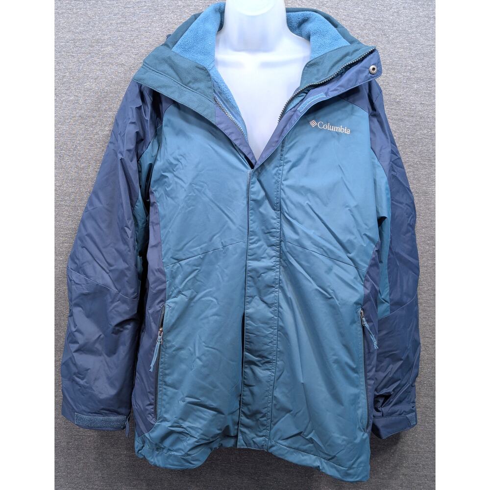 COLUMBIA Mens Jacket - Green, Eager Air Interchange, 3 in 1, Full Zip, Medium